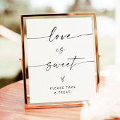 ミニマリスト愛は甘いシャワーのデザートの看板 ポスター