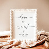 ミニマリスト愛は甘いシャワーのデザートの看板 ポスター