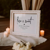 ミニマリスト愛は甘い結婚式の引き出物サイン ポスター