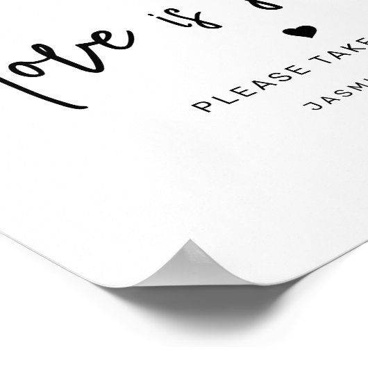 ミニマリスト愛は甘い結婚式の引き出物サイン ポスター (角)