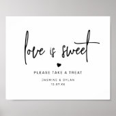 ミニマリスト愛は甘い結婚式の引き出物サイン ポスター (正面)