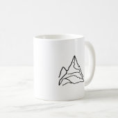 ミニマリスト感動的マウンテンアドベンチャーテーマ。 コーヒーマグカップ (正面右)