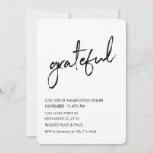 ミニマリスト感謝の感謝祭ディナー 招待状 (正面)