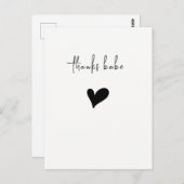 ミニマリスト感謝ハート ポストカード (正面/裏面)