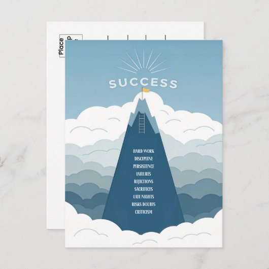 ミニマリスト成功やる気を起こさせる山 ポストカード (正面/裏面)