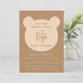 ミニマリスト我々は赤ちゃんシャワーを待つことができる 招待状 (スタンド正面)