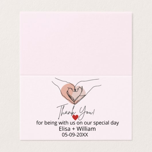 ミニマリスト手ハートジェスチャー結婚スのゲストギフト (外部フラット)