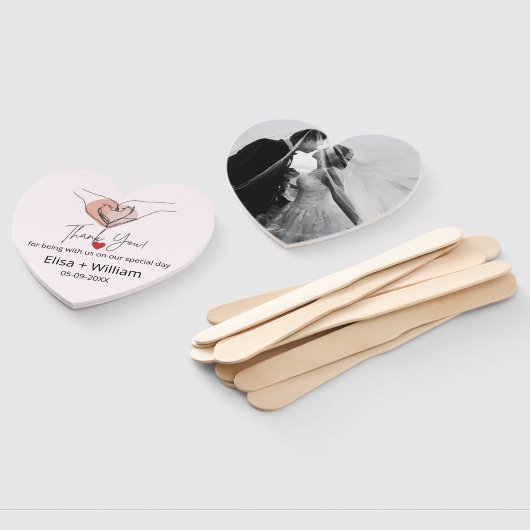 ミニマリスト手ハートジェスチャー結婚スのゲストギフト ハンドファン (組立なし)