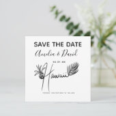 ミニマリスト手描きハワイのスクリプト日付を保存 (スタンド正面)