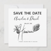 ミニマリスト手描きハワイのスクリプト日付を保存 (正面)