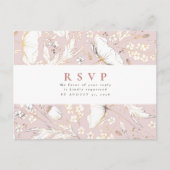 ミニマリスト手描きワイルドフラワーウェディングRSVP ポストカード (正面)