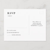 ミニマリスト手描きワイルドフラワーウェディングRSVP ポストカード (裏面)