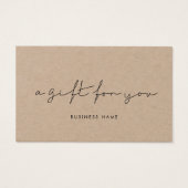 ミニマリスト手書きクラフトのギフト証明書 (正面)