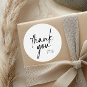 ミニマリスト手書きスクリプトありがとう ラウンドシール