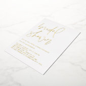 ミニマリスト手書きスクリプトブライダルシャワー 箔招待状 (回転した状態)