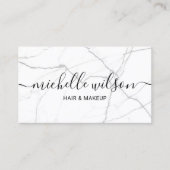 ミニマリスト手書きスクリプトモダン大理石サロン 名刺 (正面)