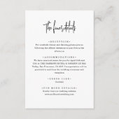 ミニマリスト手書きスクリプト結婚式の詳細 エンクロージャーカード (正面)