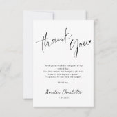 ミニマリスト手書きスクリプト ハート バースデー サンキューカード (正面)