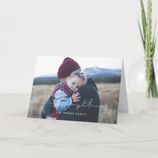 ミニマリスト手書きメリーすべての写真 シーズンカード (正面)