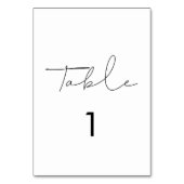 ミニマリスト手書き結婚の テーブルナンバー (裏面)