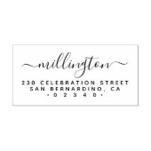 ミニマリスト手書家族名差出人住所 ラバースタンプ (インプリント)