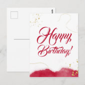 ミニマリスト抽象モダンデザインの誕生日おめでとう ポストカード (正面/裏面)