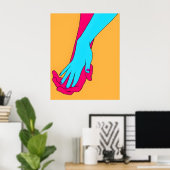 ミニマリスト抽象芸術ハンズジオメトリック ポスター (ホームオフィス)