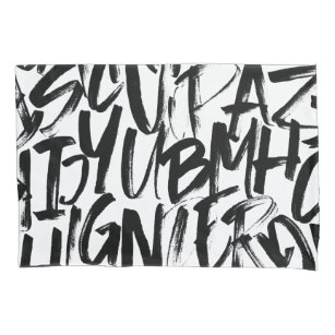 ミニマリスト抽象芸術ブラックレター枕ケース 枕カバー