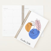 ミニマリスト抽象芸術顔ポートレートカスタムモノグラム プランナー手帳 (ディスプレー)