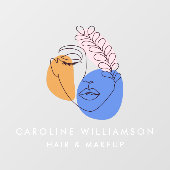 ミニマリスト抽象芸術顔ラインアートビジネスロゴ ウィンドウサイン (シート)