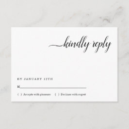 ミニマリスト招待状返信カードの挿入 招待状