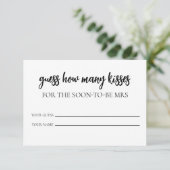 ミニマリスト推測キスゲームチケットカード 招待状 (スタンド正面)