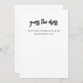 ミニマリスト推測ザ・ドレスブライダルシャワーゲームカード 招待状 (正面/裏面)