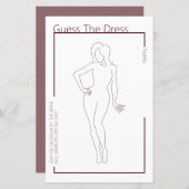 ミニマリスト推測ザ・ドレスブライダルシャワーゲーム (正面/裏面)