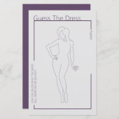 ミニマリスト推測ザ・ドレスブライダルシャワーゲーム (正面/裏面)
