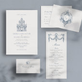 ミニマリスト教会会場 I バロックスタイルのウェディング アクリル招待状