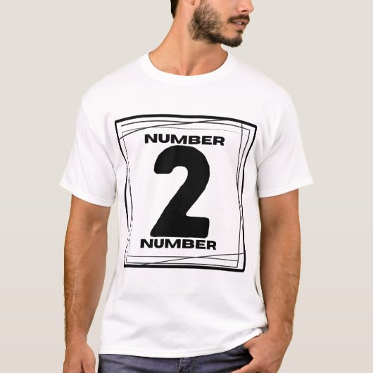 ミニマリスト数字の2 Tシャツ (正面)
