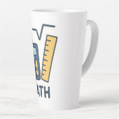 ミニマリスト数学の主題 – 計算ツール,ルーラー カフェラテマグ (右アングル)