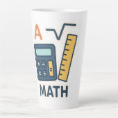 ミニマリスト数学の主題 – 計算ツール,ルーラー カフェラテマグ (正面)