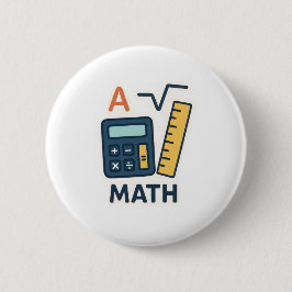 ミニマリスト数学の主題 – 計算ツール，ルーラー 缶バッジ
