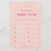 ミニマリスト新婦のシャワーゲームは何歳だった (正面/裏面)