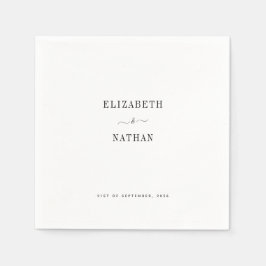 ミニマリスト新婦結婚と新郎 スタンダードカクテルナプキン