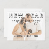 ミニマリスト新年の新着写真の休日 ポストカード (正面/裏面)