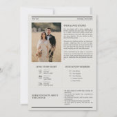 ミニマリスト新聞風結婚式プログラム (裏面)