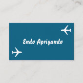 ミニマリスト旅行をテーマにした名刺 – 青 名刺 (正面)