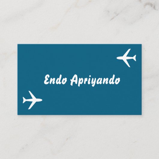 ミニマリスト旅行をテーマにした名刺 – 青 名刺 (正面)