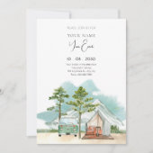 ミニマリスト旅行自然 招待状 (正面)