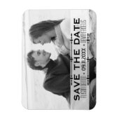 ミニマリスト日付のシンプル写真を結婚保存 マグネット (縦)