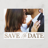 ミニマリスト日付のフェイク金ゴールドと写真を保存 ポストカード (正面)