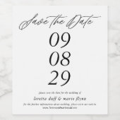 ミニマリスト日付の保存招待状 ワインラベル (シングルラベル)